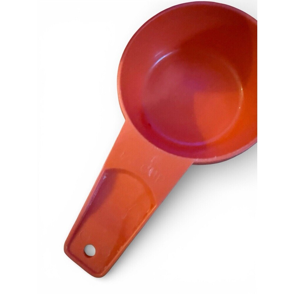 Vintage Set Of 5 Orange Tupperware Measuring Cups - Picture 5 of 7